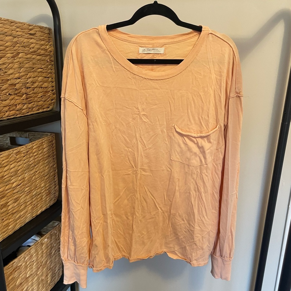 Free People coral T-shirt size L